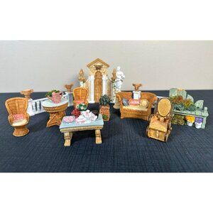 Vintage 1997 Miniature Dollhouse Furniture Room Setting Secret Garden Popular